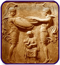 Greek Warriors banging their shields