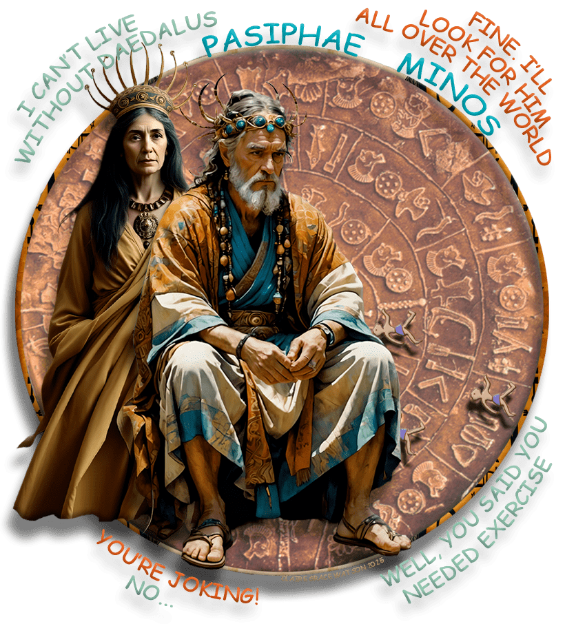 Queen Pasiphae and King Minos of Crete