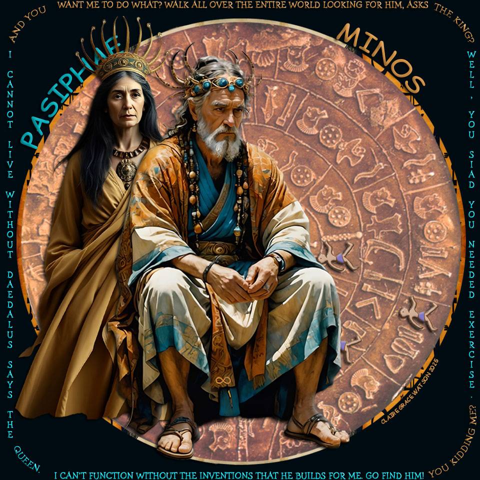 Queen Pasiphae and King Minos of Crete