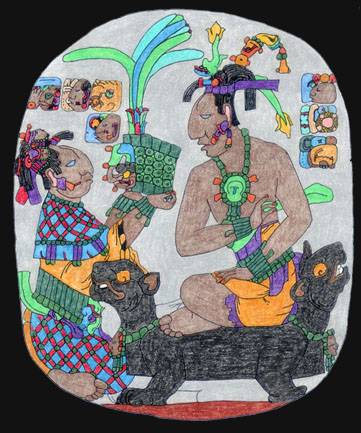 Lady Zac Kuk Crowning her Son Lord Pacal