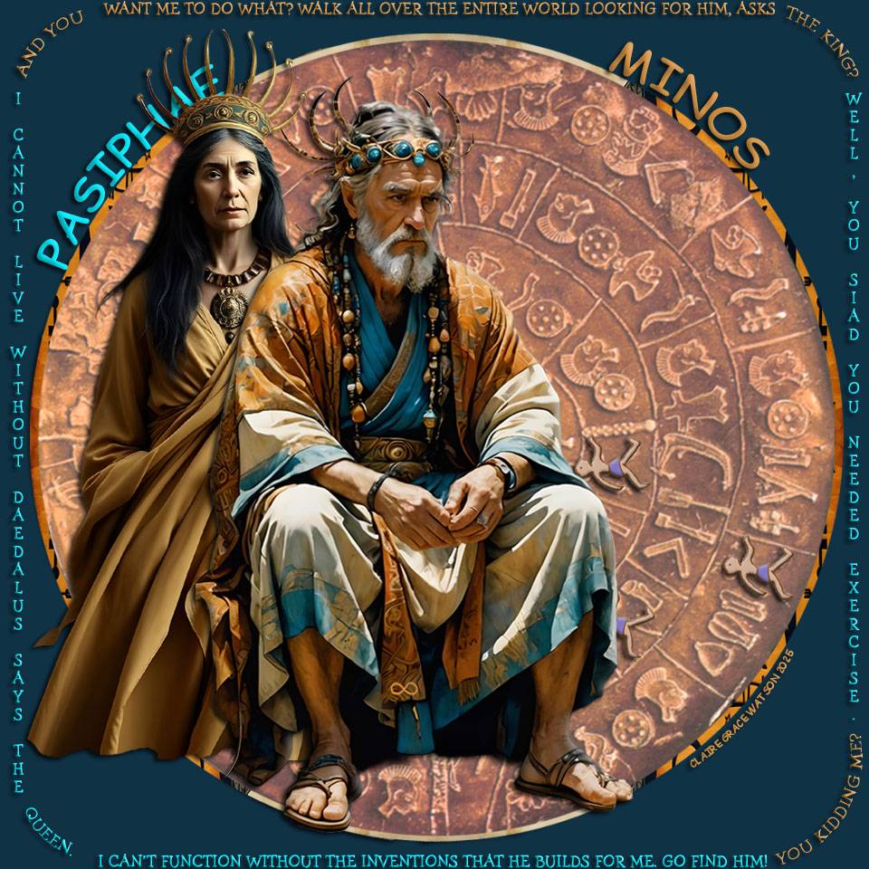 Queen Pasiphae and King Minos of Crete