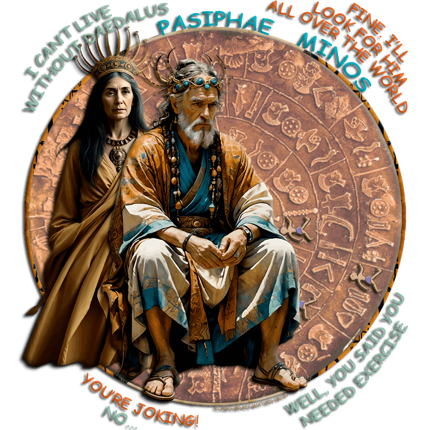 Queen Pasiphae and King Minos of Crete